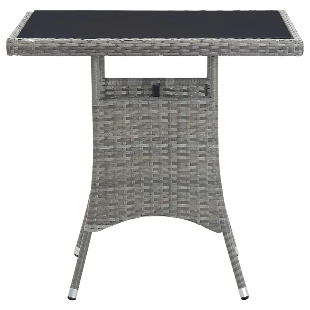 Garden Table Grey 80x80x74 cm Poly Rattan 318715