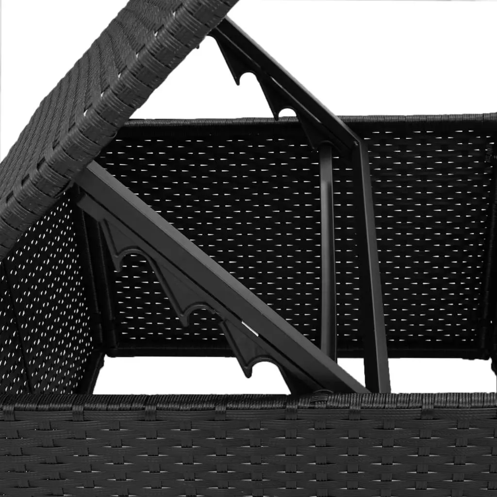 Garden Stool with Cushion Black 55x55x37 cm Poly Rattan 365967