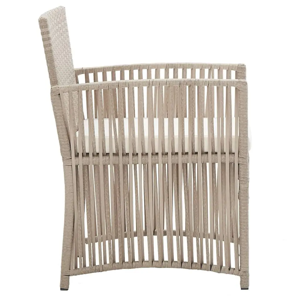 Garden Armchairs with Cushions 2 pcs Beige Poly Rattan 363408