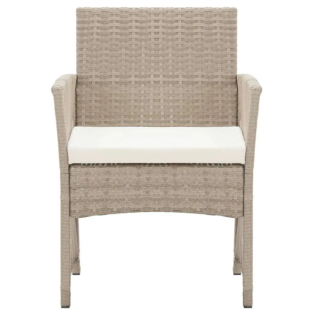 Garden Armchairs with Cushions 2 pcs Beige Poly Rattan 363408