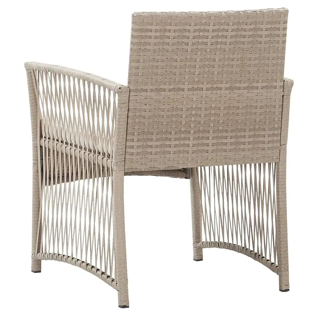 Garden Armchairs with Cushions 2 pcs Beige Poly Rattan 363408