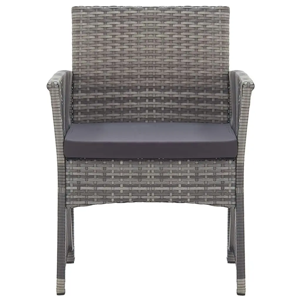 Garden Armchairs with Cushions 2 pcs Grey Poly Rattan 363409