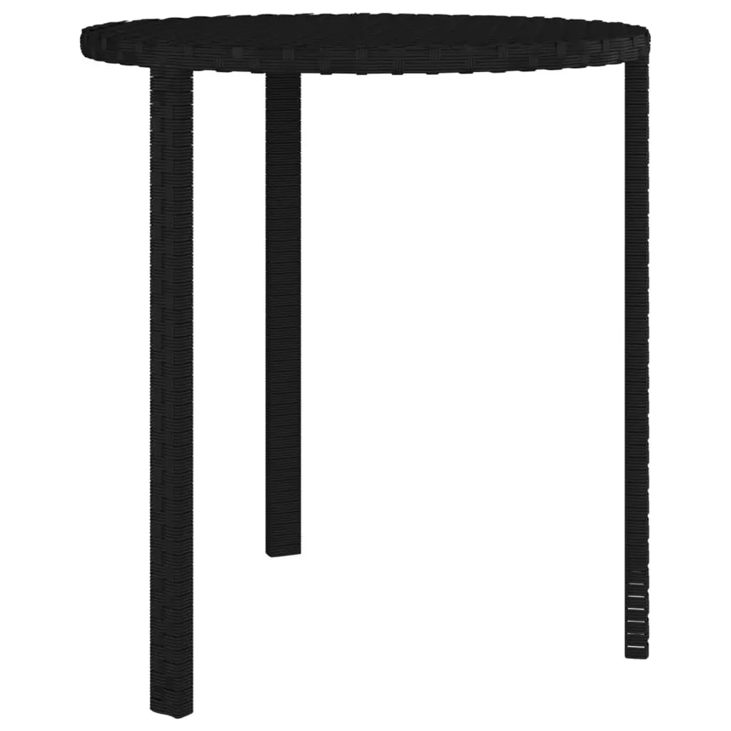 Garden Side Tables 3 pcs Black Poly Rattan 3324831