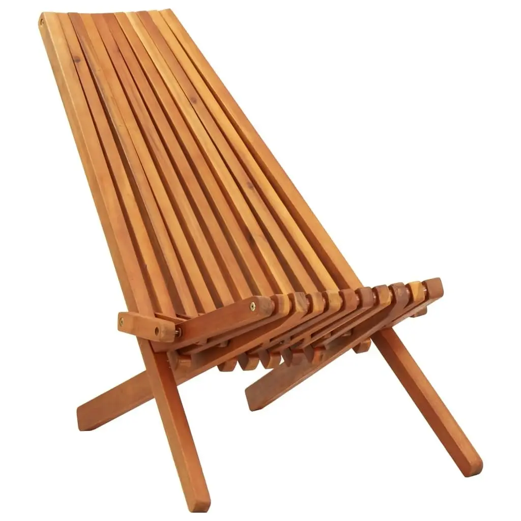 Folding Outdoor Lounge Chairs 2 pcs Solid Acacia Wood 45975