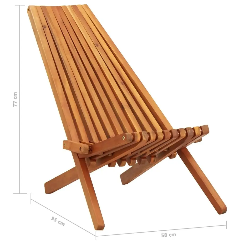 Folding Outdoor Lounge Chairs 2 pcs Solid Acacia Wood 45975