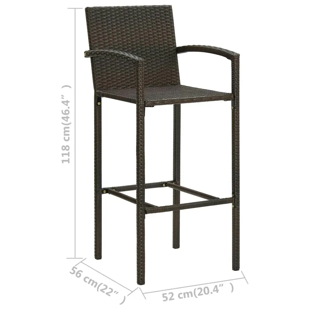 Bar Stools 4 pcs Brown Poly Rattan 313454