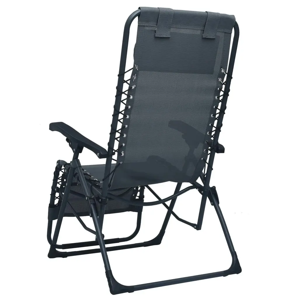 Folding Deck Chair Grey Textilene 47898