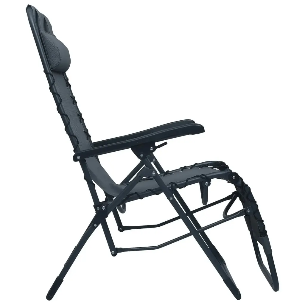 Folding Deck Chair Grey Textilene 47898