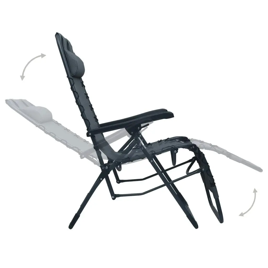 Folding Deck Chair Grey Textilene 47898