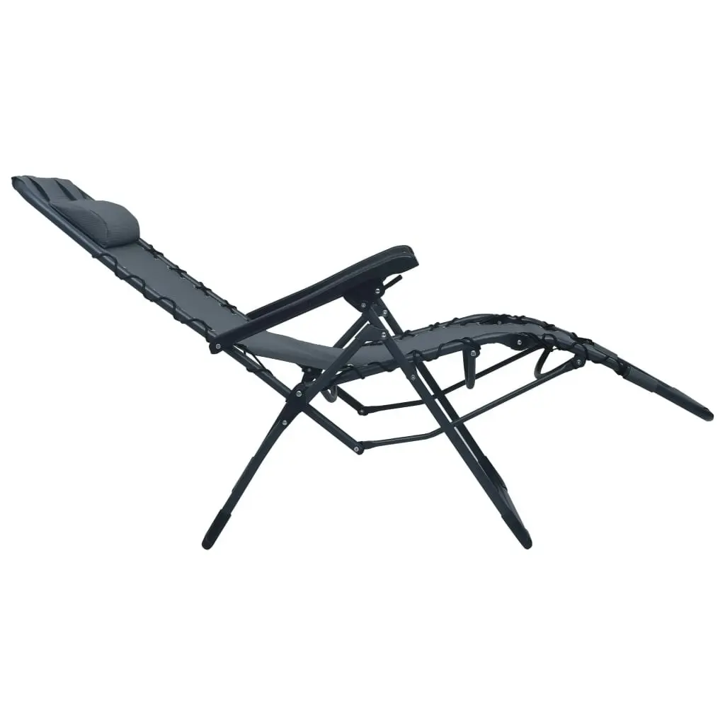 Folding Deck Chair Grey Textilene 47898