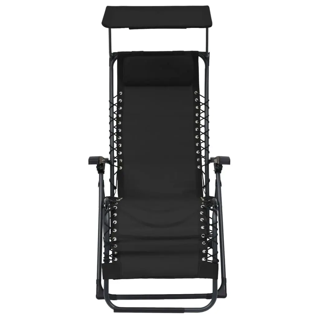 Folding Deck Chair Textilene Black 312467