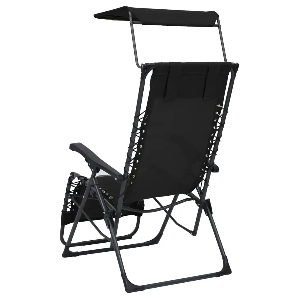 Folding Deck Chair Textilene Black 312467