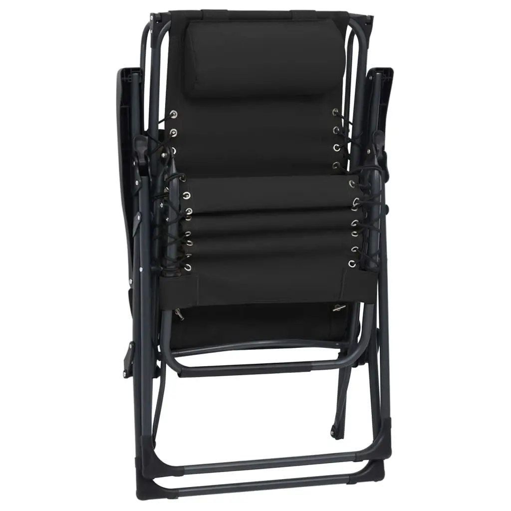 Folding Deck Chair Textilene Black 312467