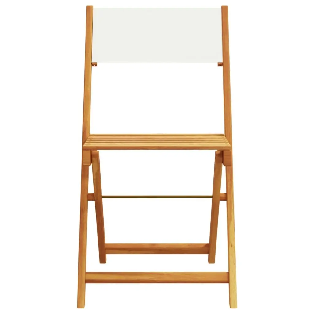 Bistro Chairs 2 pcs Cream White Solid Wood Acacia and Fabric 367681