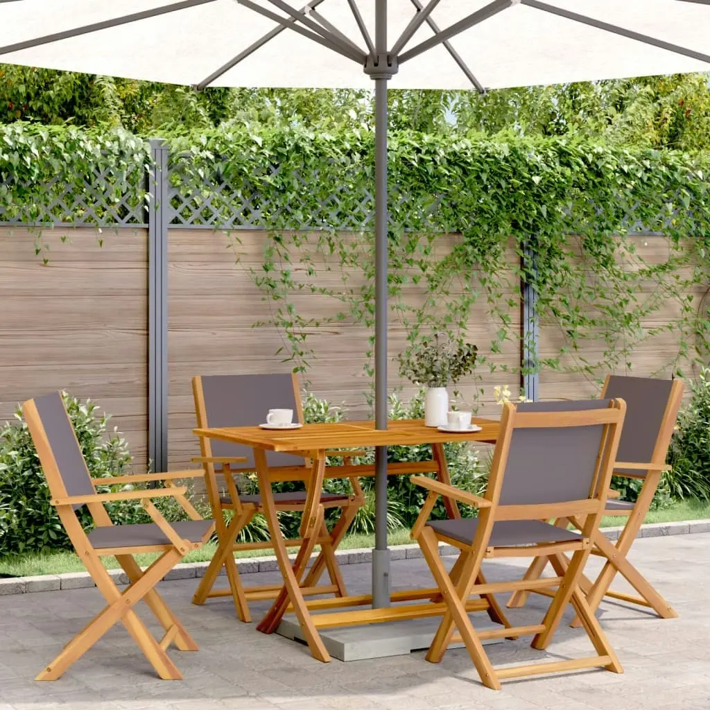 Folding Garden Chairs 4 pcs Anthracite Fabric and Solid Wood 3214577