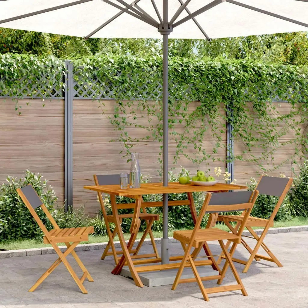 Folding Garden Chairs 4 pcs Anthracite Fabric and Solid Wood 3214613