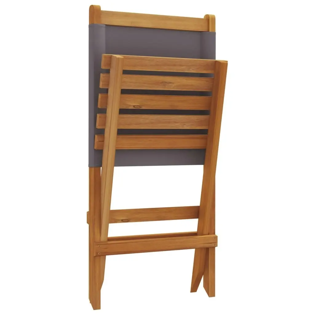 Folding Garden Chairs 4 pcs Anthracite Fabric and Solid Wood 3214640