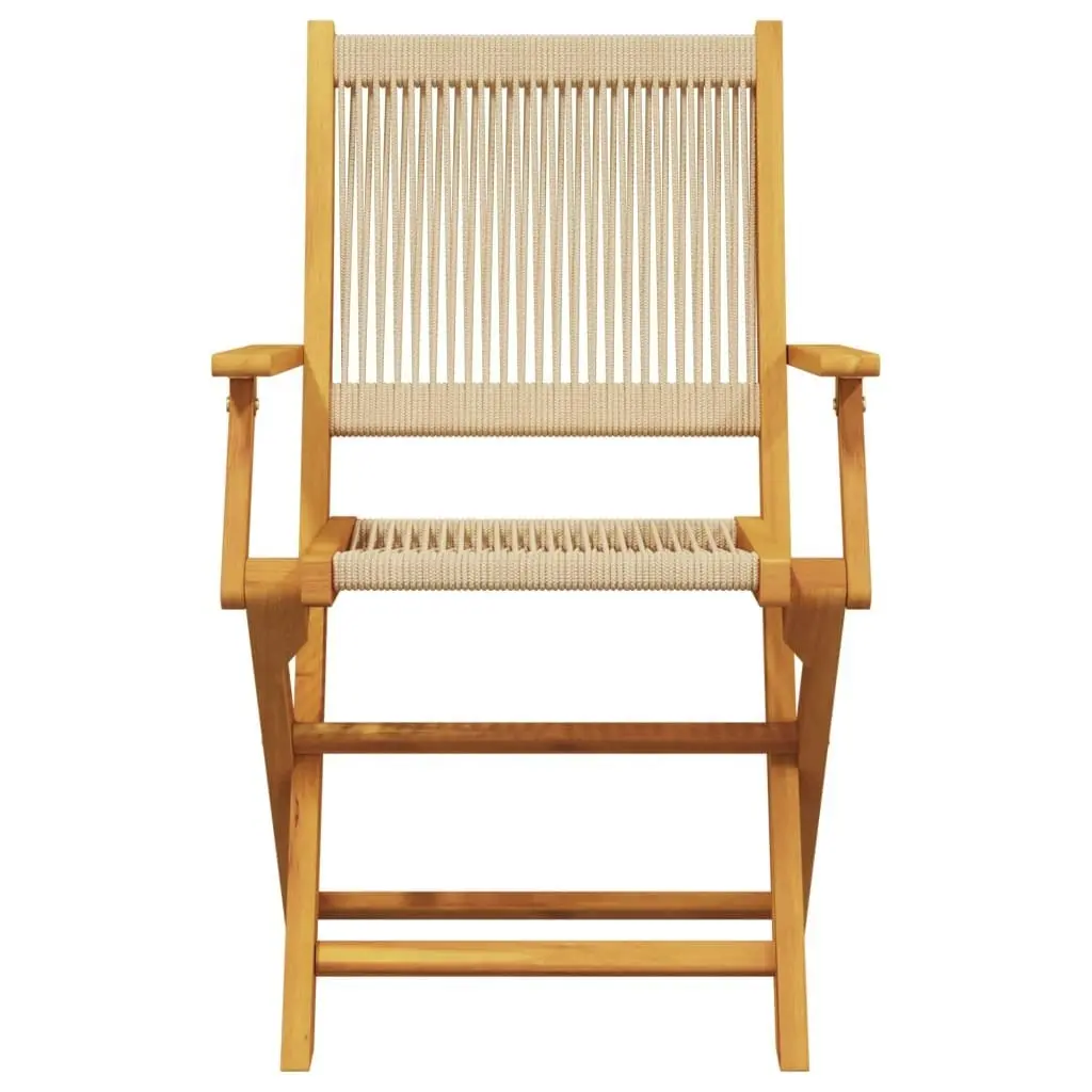 Folding Garden Chairs 4 pcs Beige Solid Wood Acacia 3214571