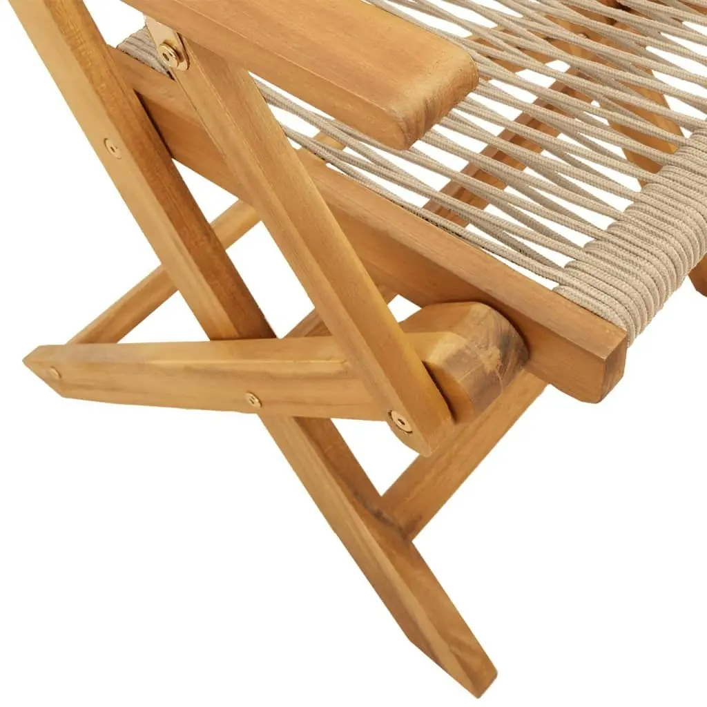 Folding Garden Chairs 4 pcs Beige Solid Wood Acacia 3214571