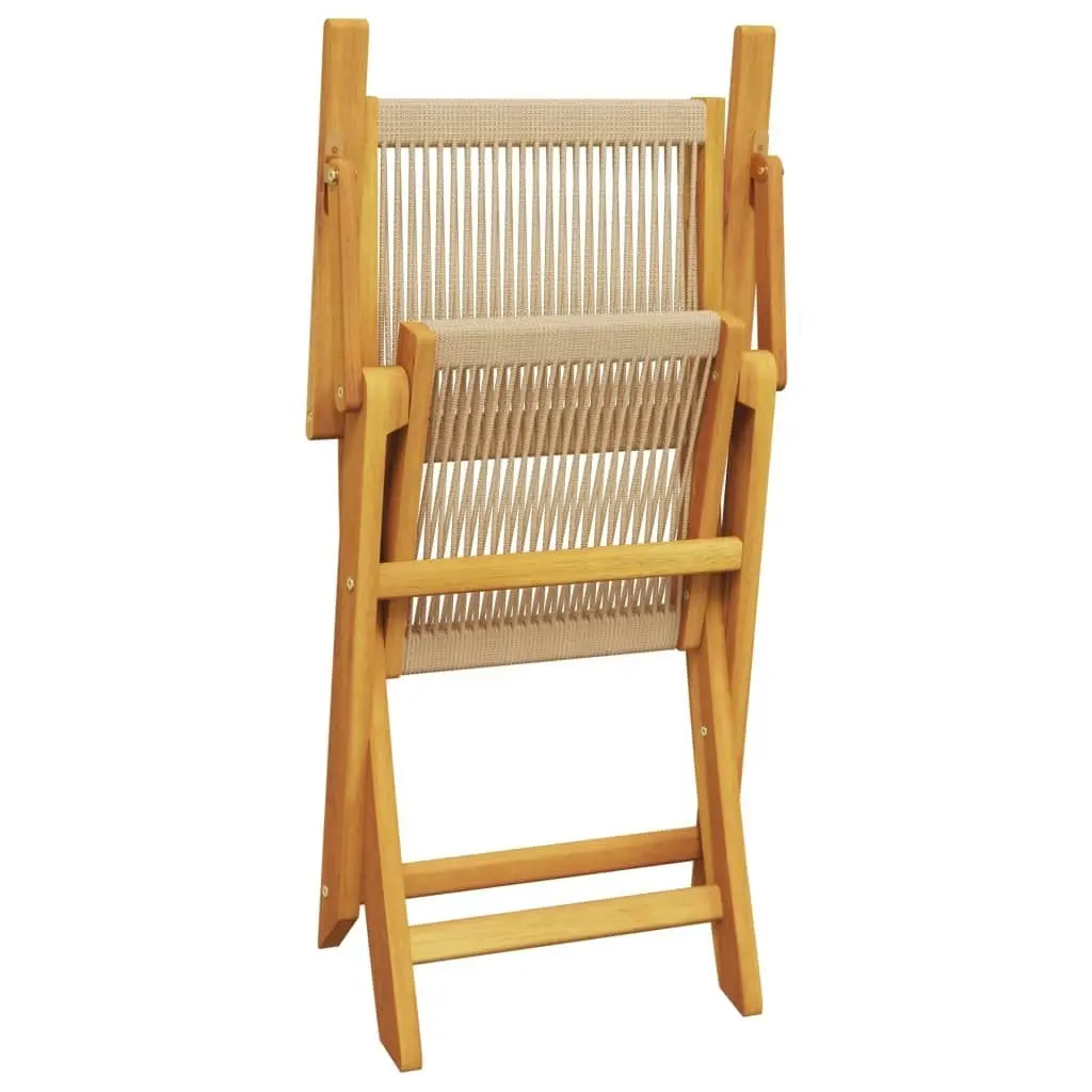 Folding Garden Chairs 4 pcs Beige Solid Wood Acacia 3214571