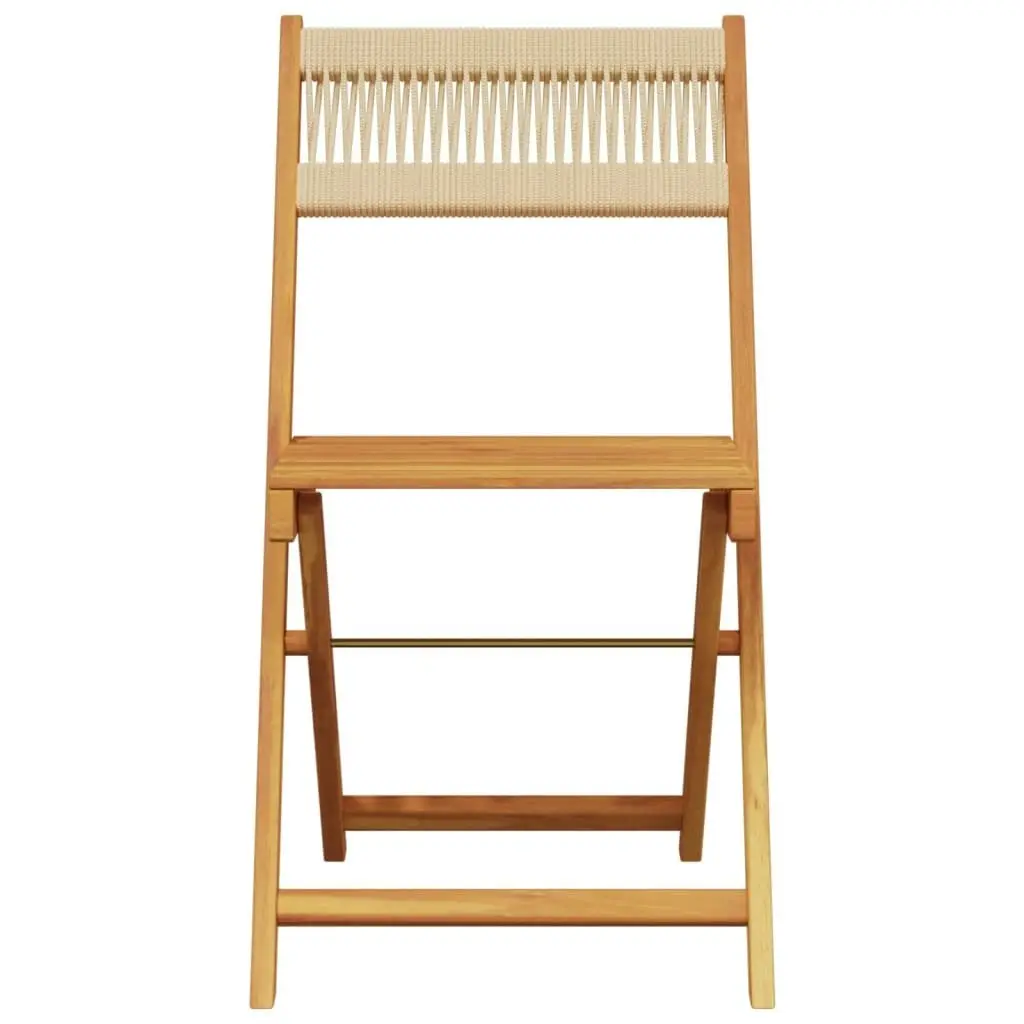 Folding Garden Chairs 4 pcs Beige Solid Wood Acacia 3214607