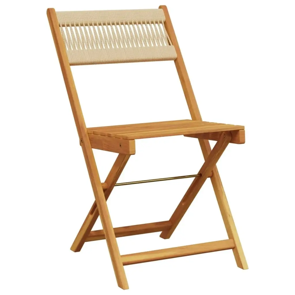 Folding Garden Chairs 4 pcs Beige Solid Wood Acacia 3214607