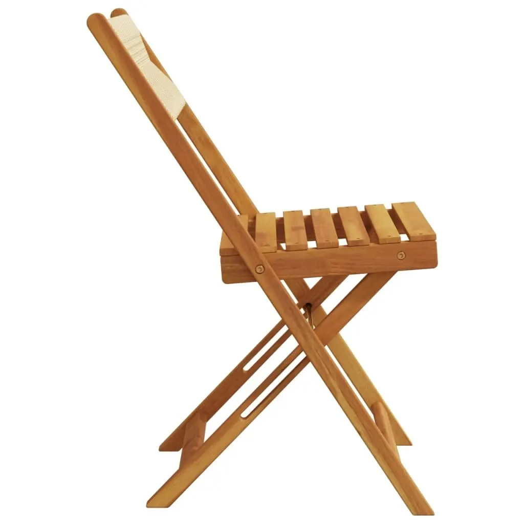 Folding Garden Chairs 4 pcs Beige Solid Wood Acacia 3214607