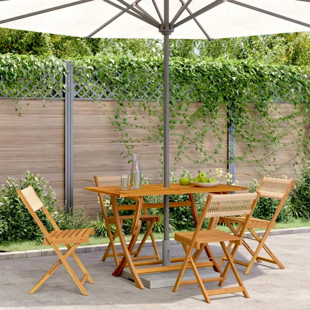 Folding Garden Chairs 4 pcs Beige Solid Wood Acacia 3214607