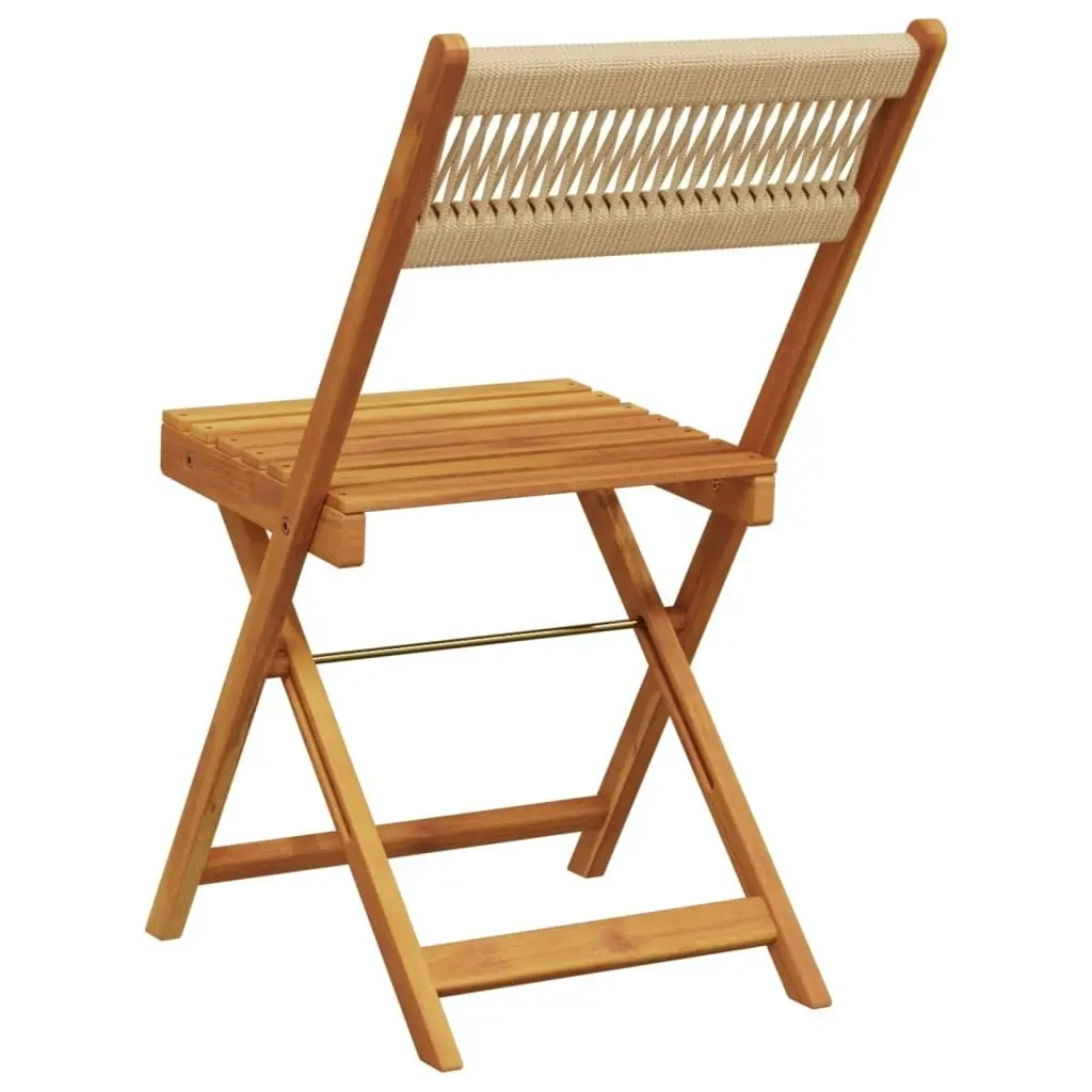 Folding Garden Chairs 4 pcs Beige Solid Wood Acacia 3214607