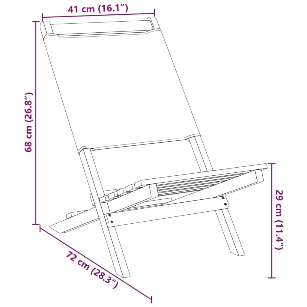 Folding Garden Chairs 4 pcs Cream White Fabric and Solid Wood 3214637