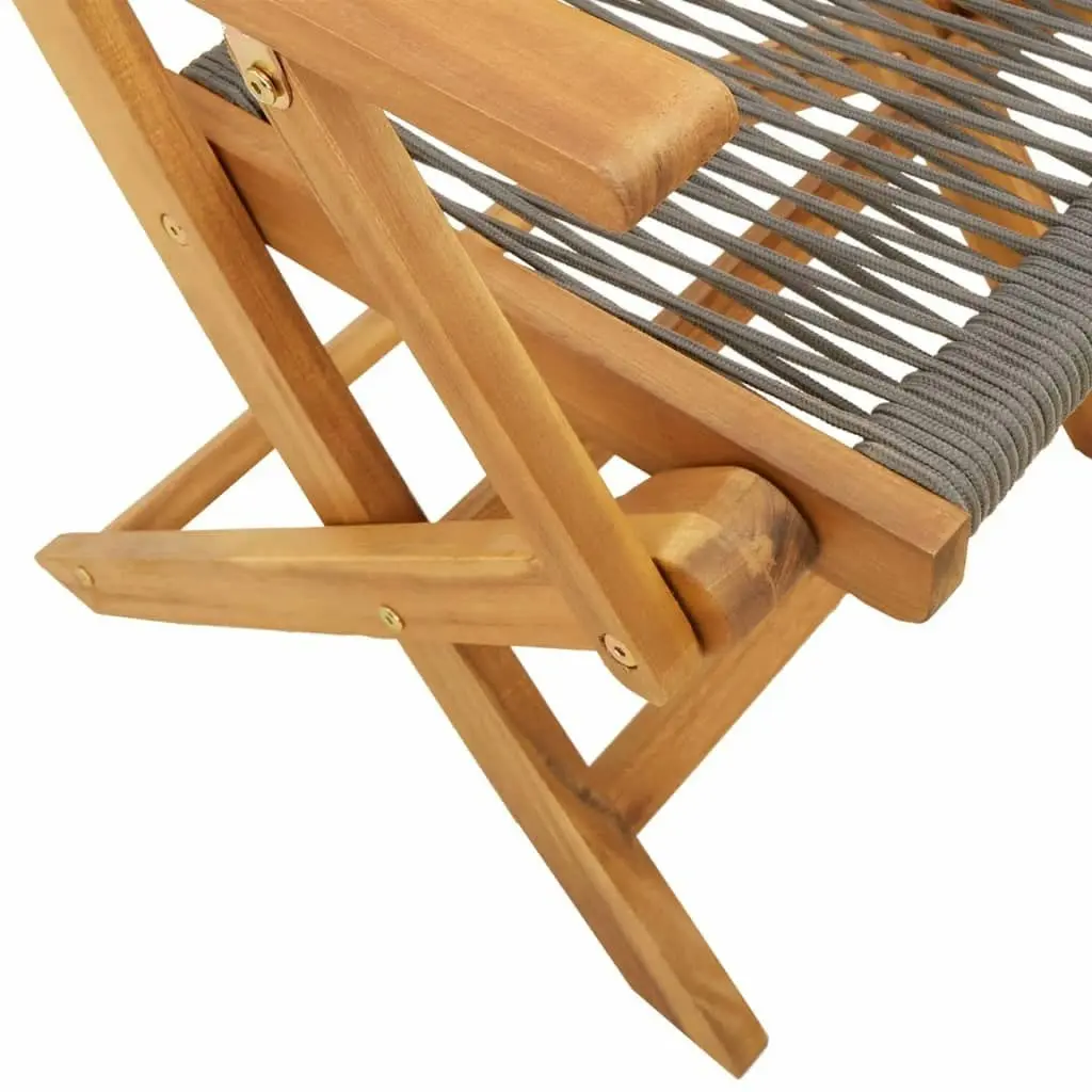 Folding Garden Chairs 4 pcs Grey Solid Wood Acacia 3214568