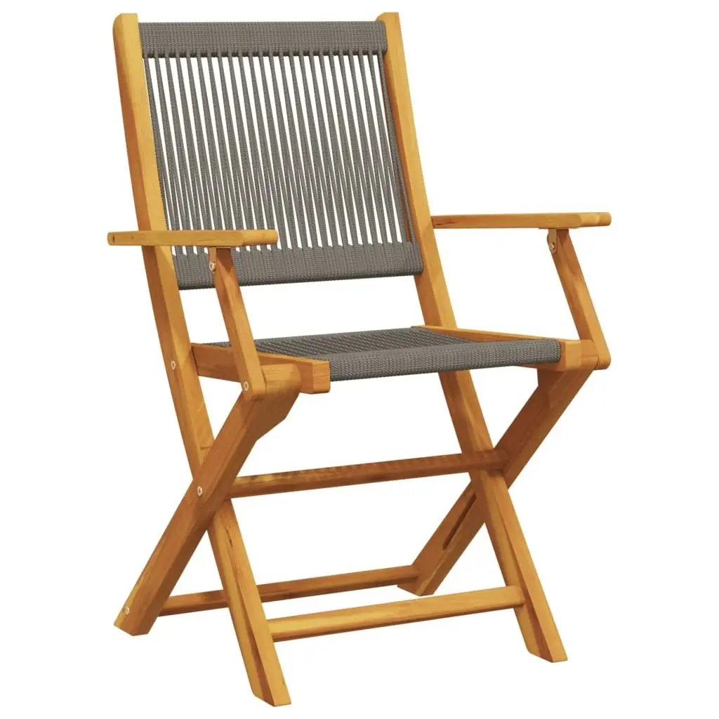 Folding Garden Chairs 4 pcs Grey Solid Wood Acacia 3214568