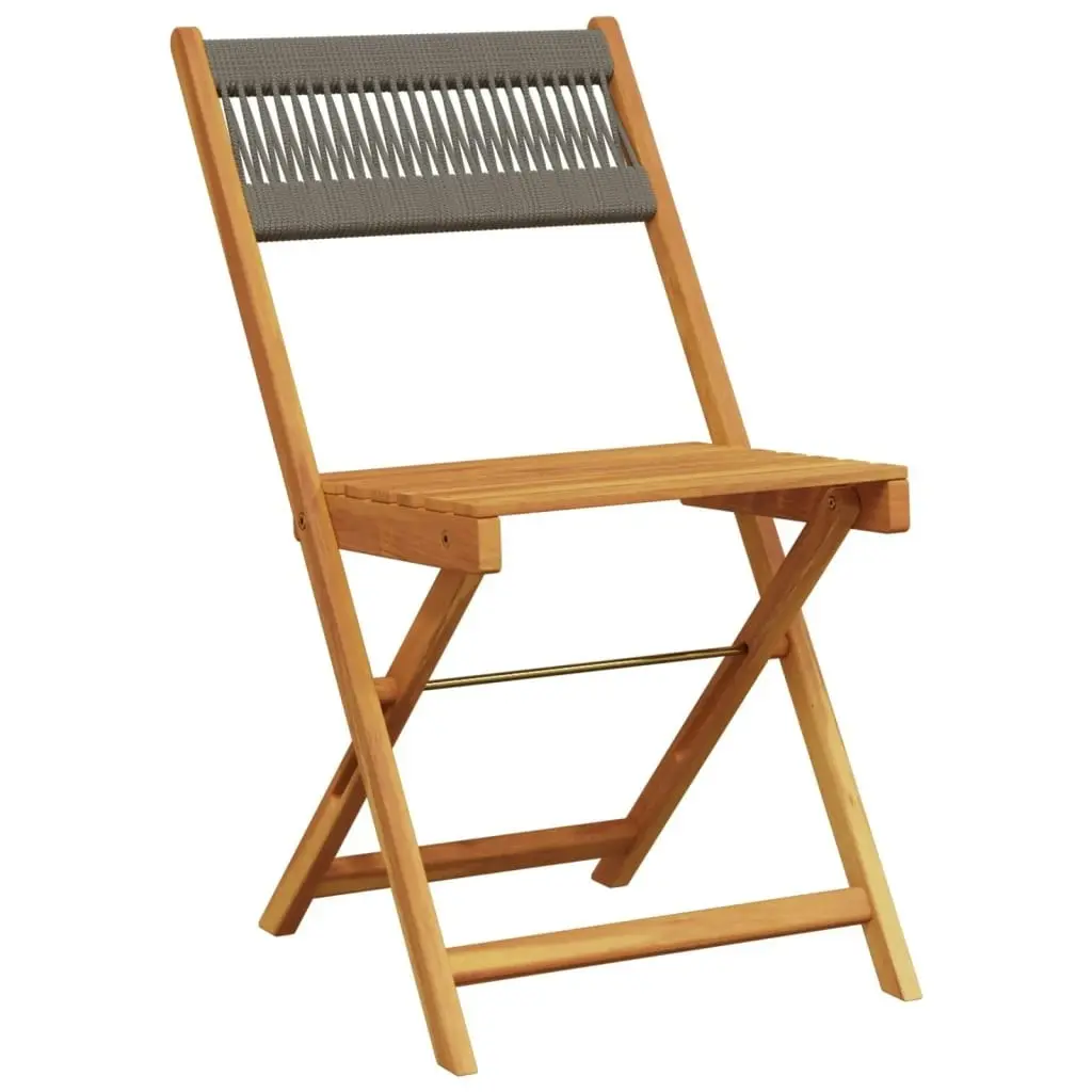 Folding Garden Chairs 4 pcs Grey Solid Wood Acacia 3214604