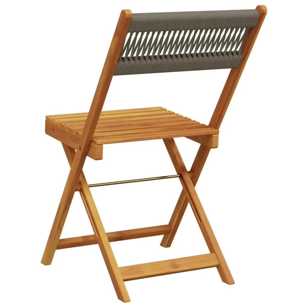 Folding Garden Chairs 4 pcs Grey Solid Wood Acacia 3214604