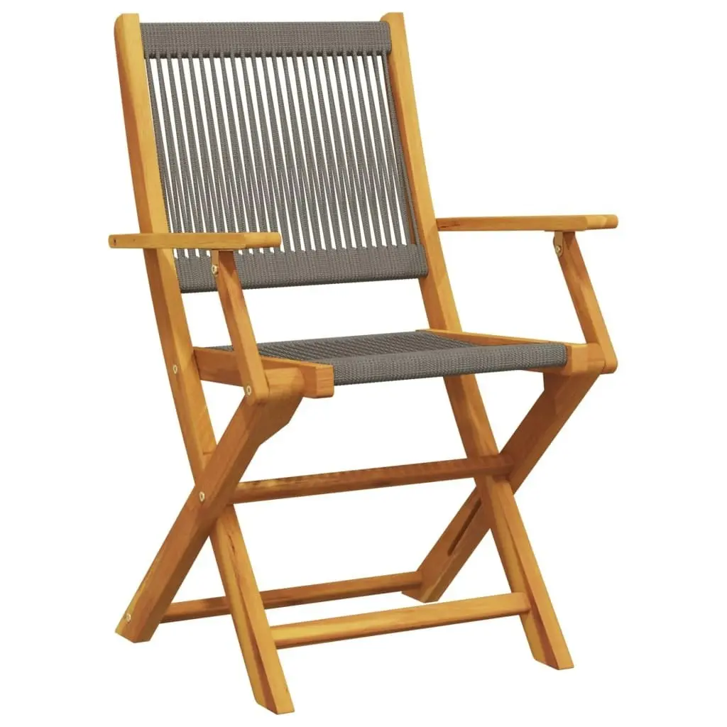 Folding Garden Chairs 6 pcs Grey Solid Wood Acacia 3214569