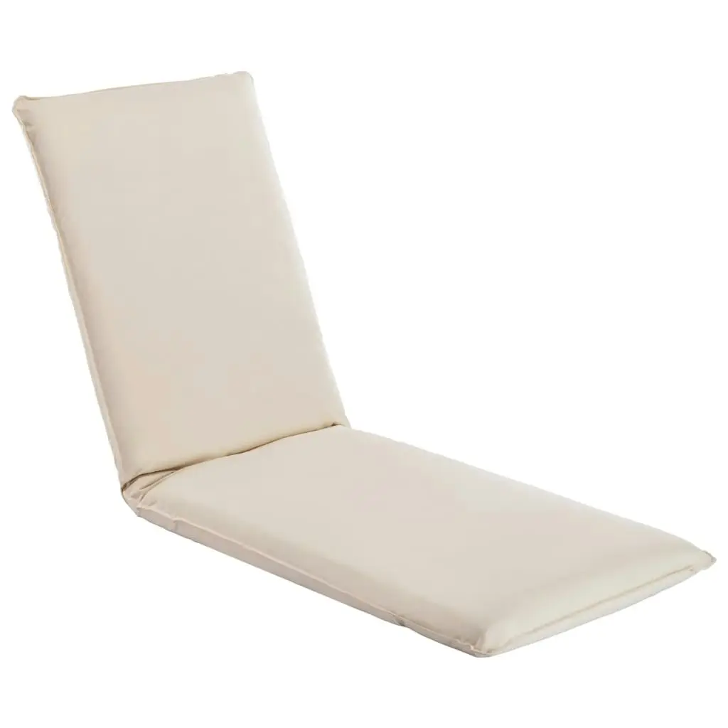 Foldable Sunlounger Oxford Fabric Cream White 316050