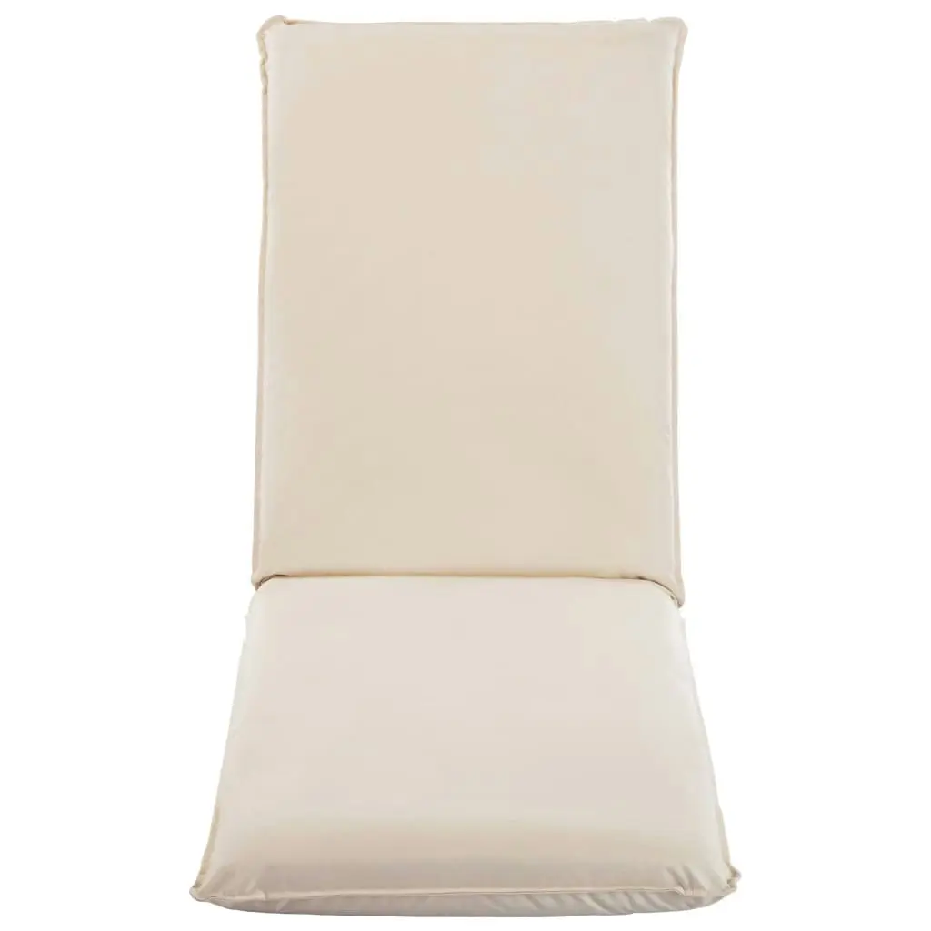 Foldable Sunlounger Oxford Fabric Cream White 316050