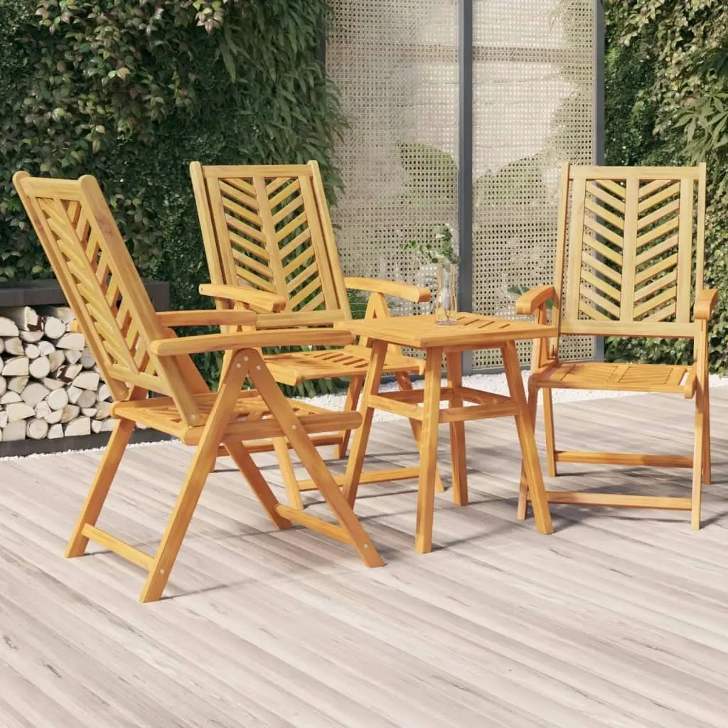 Reclining Garden Chairs 3 pcs Solid Wood Acacia 362232