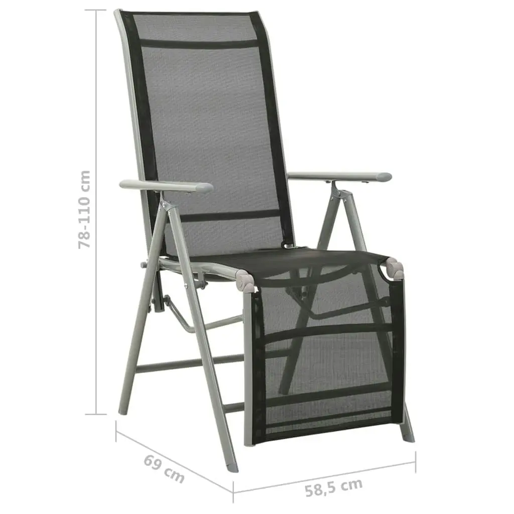 Reclining Garden Chairs 2 pcs Textilene and Aluminium Silver 312197