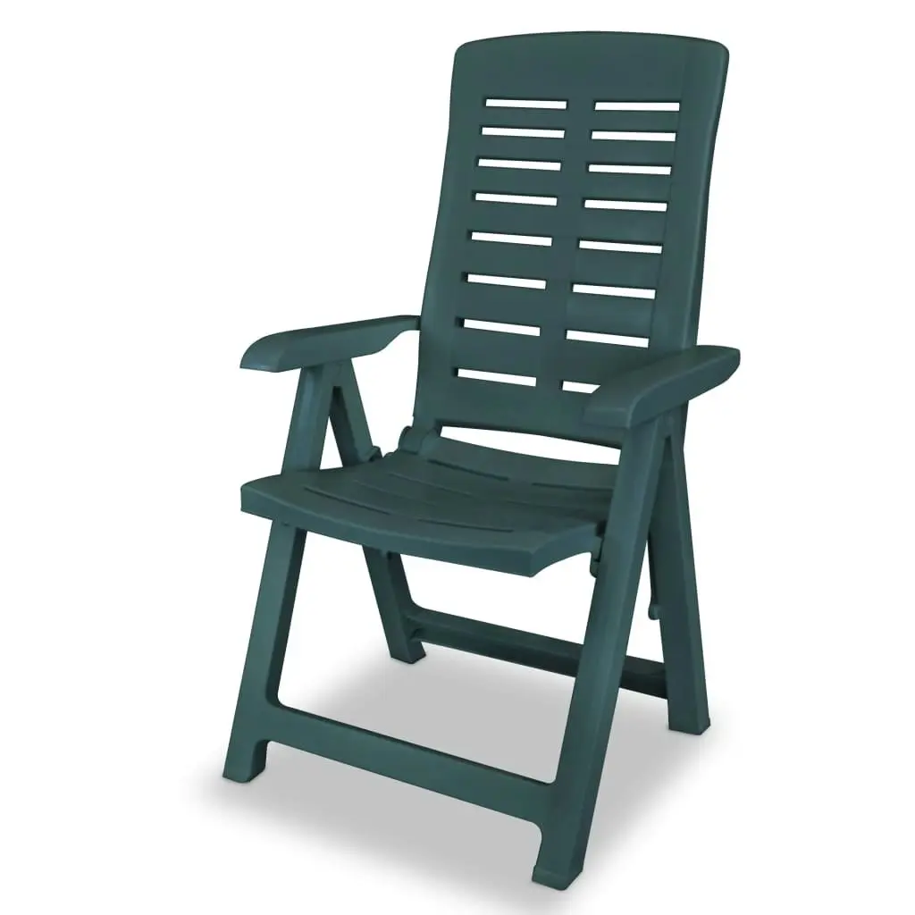 Reclining Garden Chairs 2 pcs Plastic Green 43896