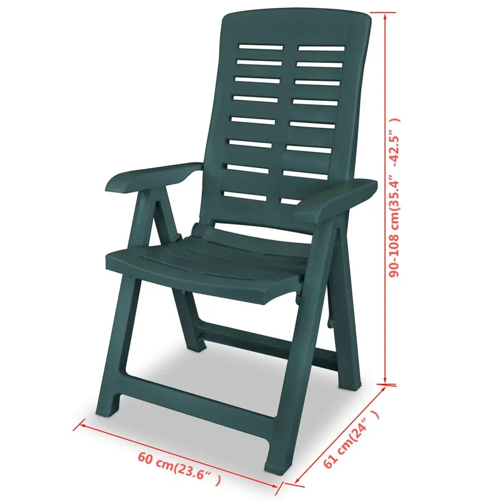 Reclining Garden Chairs 2 pcs Plastic Green 43896