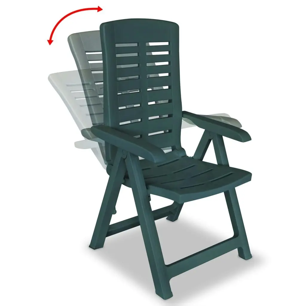 Reclining Garden Chairs 2 pcs Plastic Green 43896