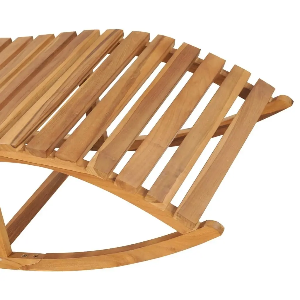 Rocking Sun Lounger with Cushion Solid Teak Wood 3063345