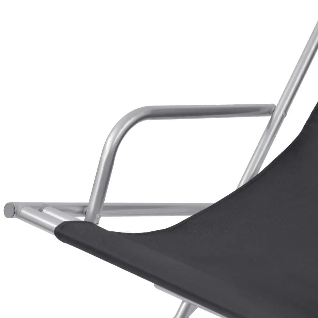 Reclining Deck Chairs 2 pcs Steel Black 42936