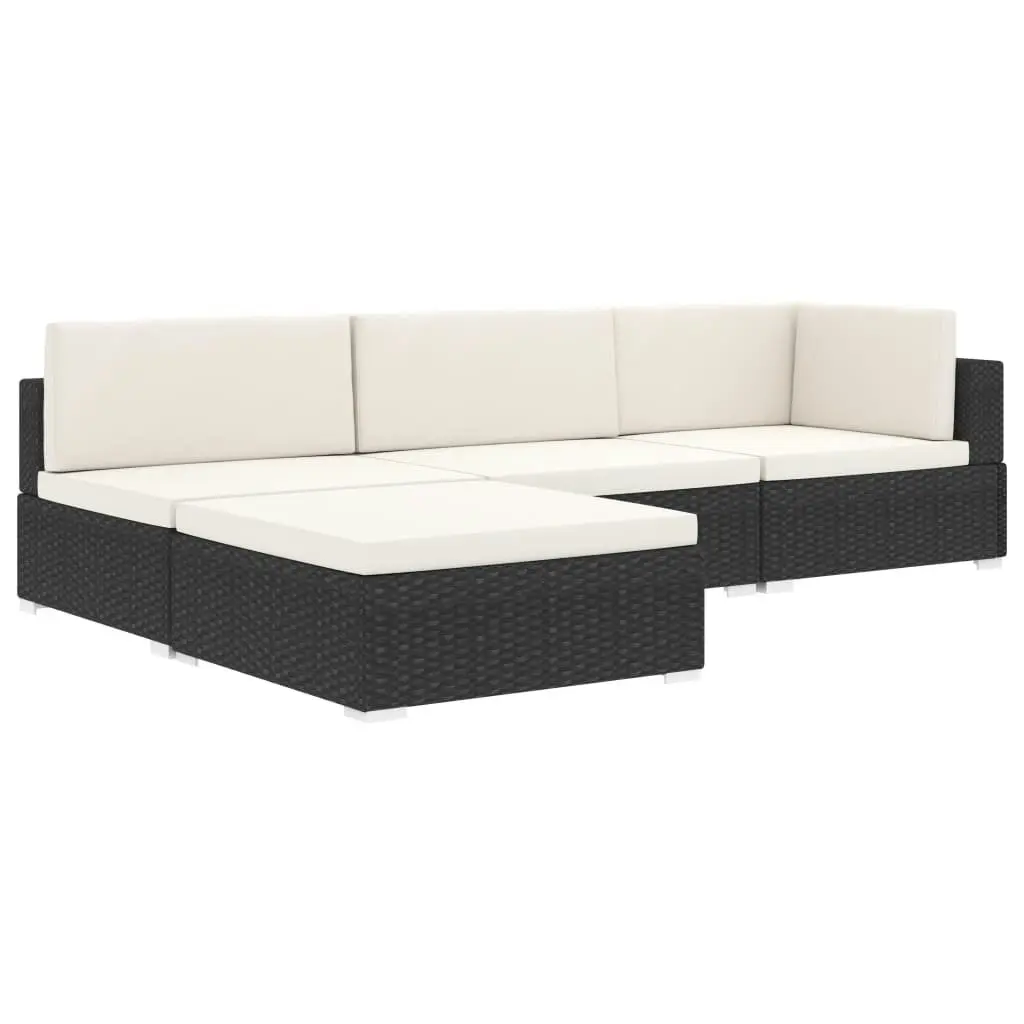 Sectional Middle Seat 1 pc with Cushions Poly Rattan Brown 46793