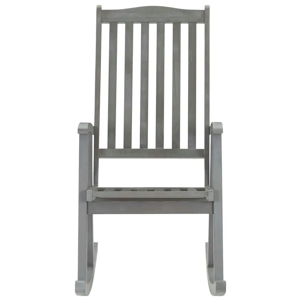 Rocking Chair Grey Solid Acacia Wood 311845