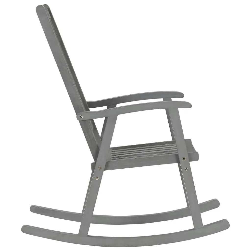 Rocking Chair Grey Solid Acacia Wood 311845