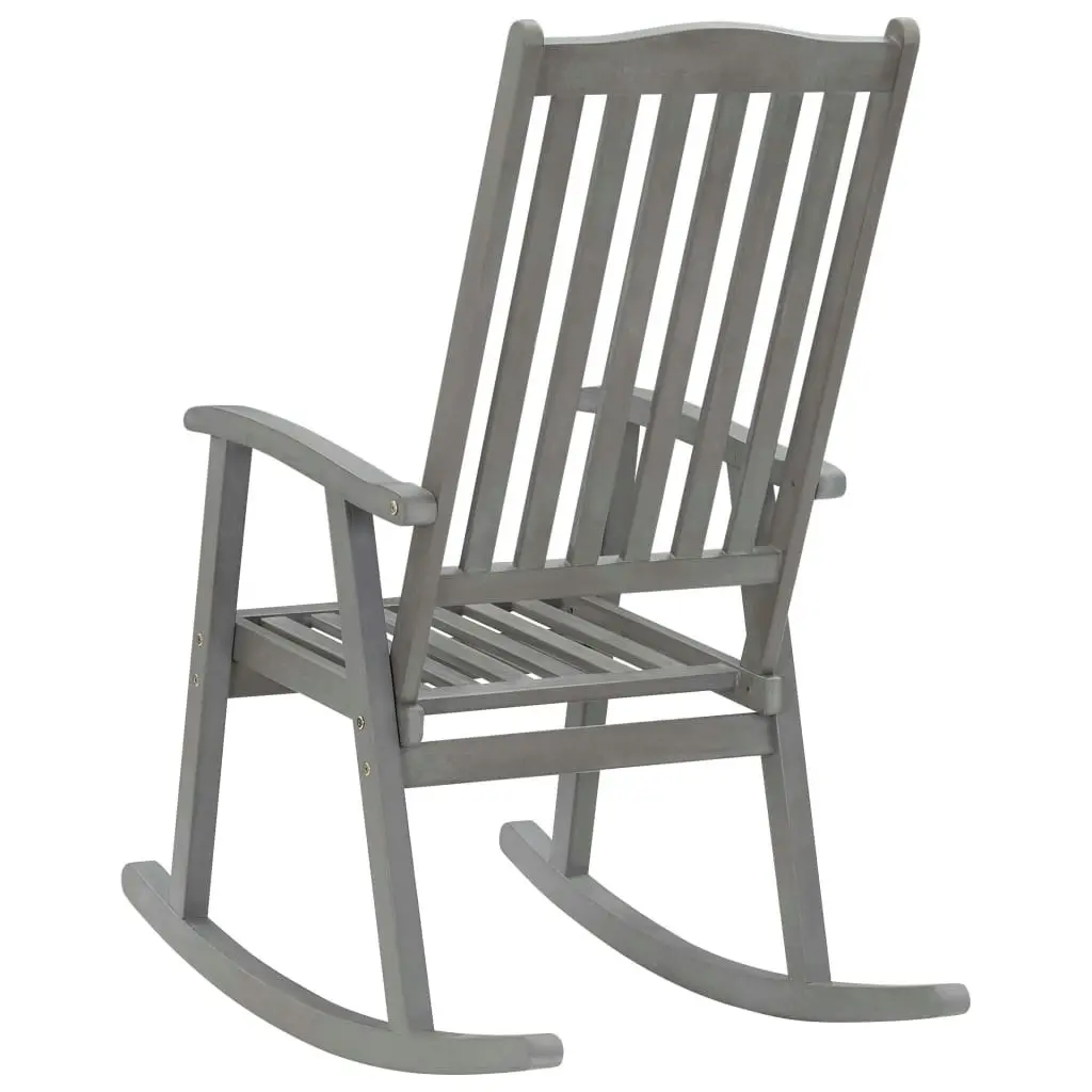 Rocking Chair Grey Solid Acacia Wood 311845