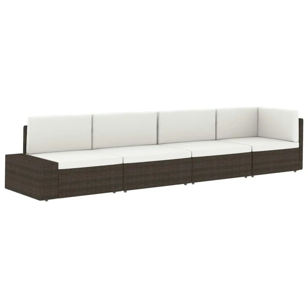 Sectional Corner Sofa with Left Armrest Poly Rattan Black 49499