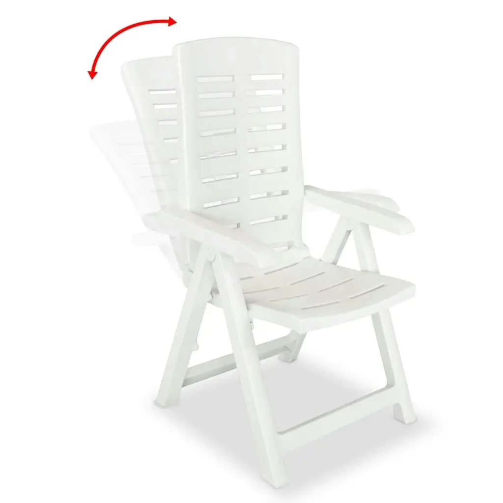 Reclining Garden Chairs 6 pcs Plastic White 275068